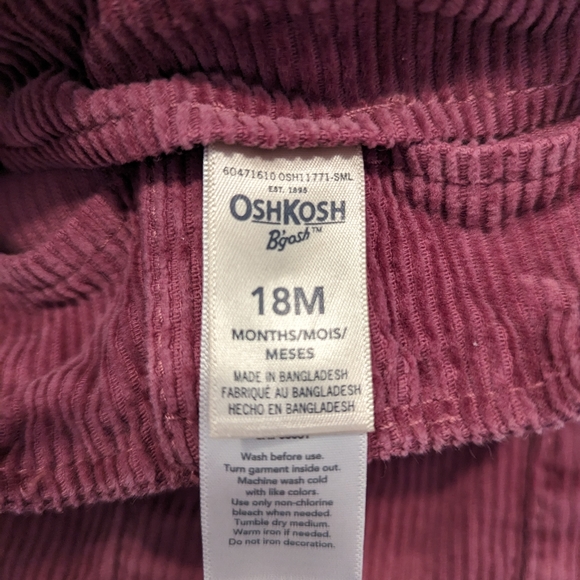 Maroon Corduroy Overall Dress 18m fall baby - Picture 3 of 3